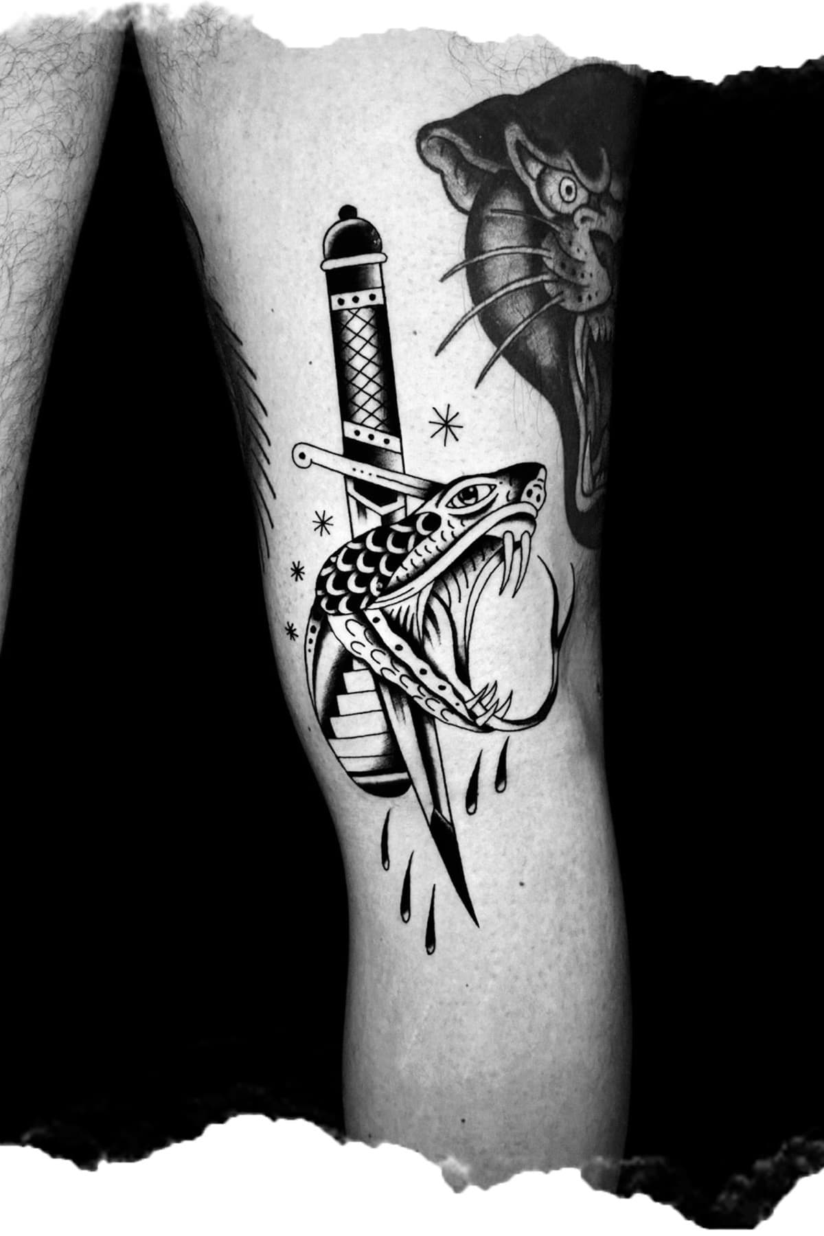 Realistic tattoo portrait detail